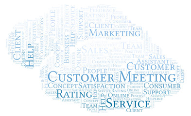 Obraz premium Customer Meeting word cloud.