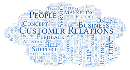 Obraz premium Customer Relations word cloud.