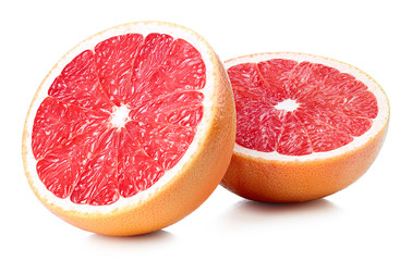 Two halves of grapefruit