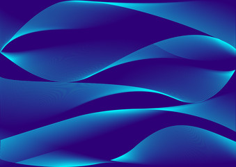 Blue abstract background with waves. Vector illustration