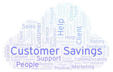Obraz premium Customer Savings word cloud.
