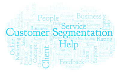 Obraz premium Customer Segmentation word cloud.