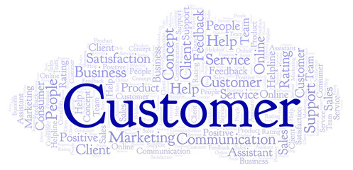 Obraz premium Customer word cloud.