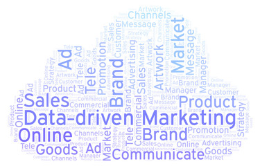 Word cloud with text Data-driven Marketing.