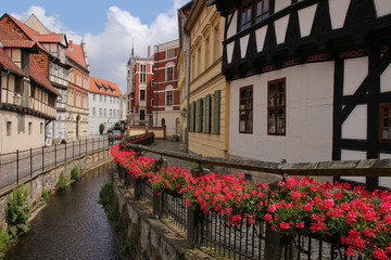 Quedlinburg, Altstadt, Stadtpanorama, Fachwerkhaus 
