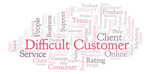 Difficult Customer word cloud.