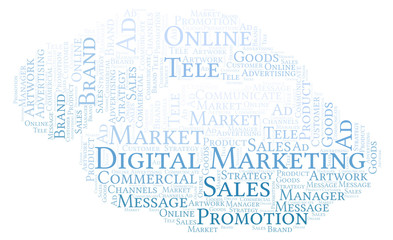 Word cloud with text Digital Marketing.