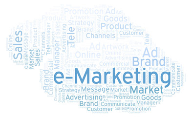 Obraz premium Word cloud with text e-Marketing.