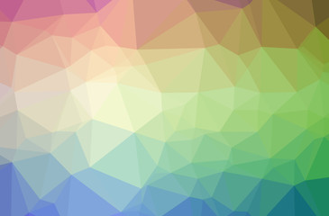 Illustration of green polygonal beautiful multicolor background.