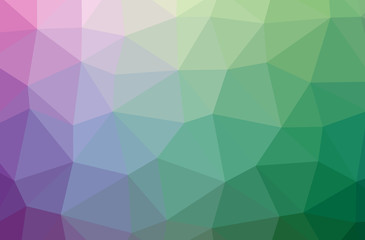 Illustration of green abstract polygon beautiful multicolor background.