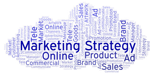 Obraz premium Word cloud with text Marketing Strategy.