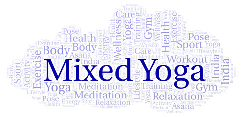 Obraz premium Mixed Yoga word cloud.