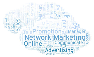 Word cloud with text Network Marketing.