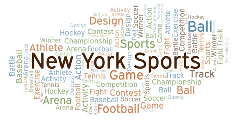 Obraz premium New York Sports word cloud.