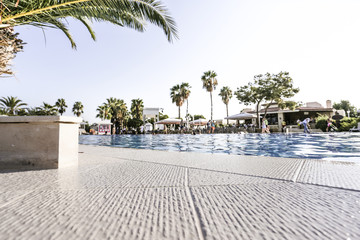 Fototapeta premium Swimming pool background and free space for your decoration. 