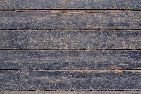 vintage old wooden planks painted in black