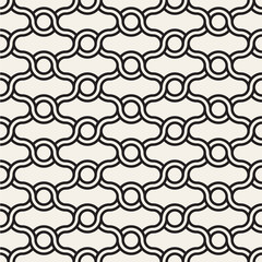 Vector seamless rounded interlacing lines pattern. Modern stylish abstract texture. Repeating geometric tiles