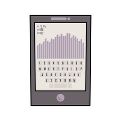 Mobile phone with keyboard and chart