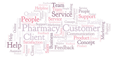 Obraz premium Pharmacy Customer word cloud.