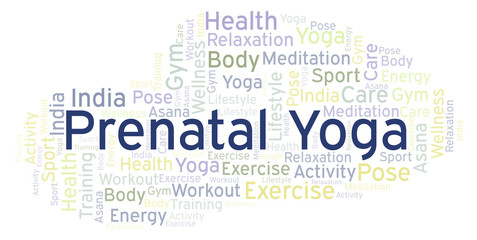 Fototapeta premium Prenatal Yoga word cloud.