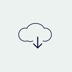download cloud icon, vector illustration. flat icon
