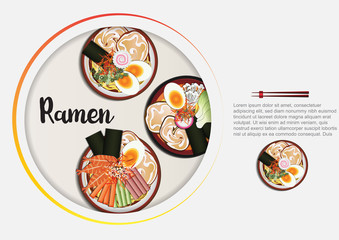 Japanese food ,Ramen  menu  with background 