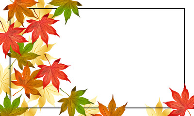 もみじの葉っぱのフレーム ベクター