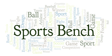 Obraz premium Sports Bench word cloud.