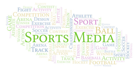 Fototapeta premium Sports Media word cloud.