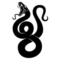Naklejka premium Sign of a black snake on a white background.
