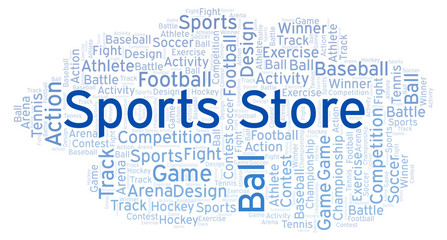 Sports Store word cloud.