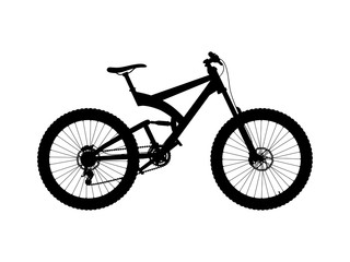 Fototapeta premium Vector silhouette full suspension mountain bike