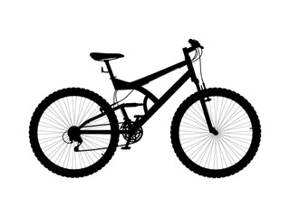 Fototapeta na wymiar Vector silhouette two suspension mountain bike