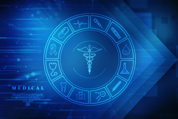 2d illustration Health care and medical logo 
