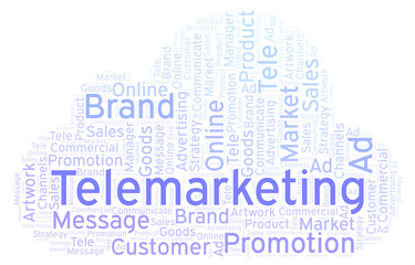 Word cloud with text Telemarketing.