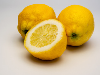 Lemons isolated on white background.