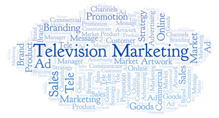Obraz premium Word cloud with text Television Marketing.