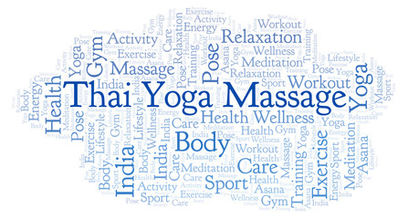 Thai Yoga Massage word cloud.