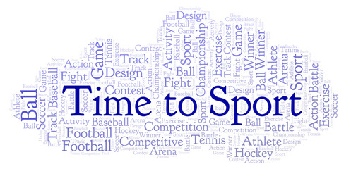Fototapeta premium Time to Sport word cloud.