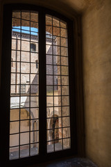 View from Window inside Ducal Palace in Mantua -Italy