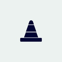 traffic cone icon, vector illustration. flat icon