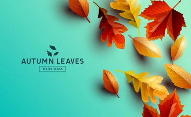 Foto op Canvas Vector Background With Autumn Golden Leaves © James Thew