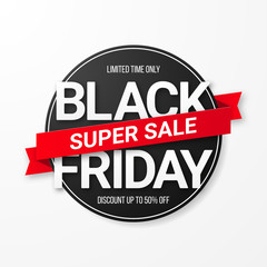 Black friday sale banner. Vector illustration