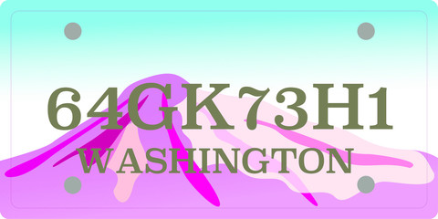 Fototapeta premium Car registration number plates Washington