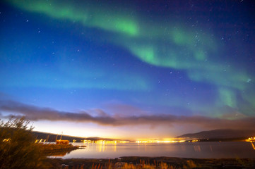 The polar lights in Norway. Tromso.Vikran