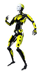 3D Rendering Male Robot on White
