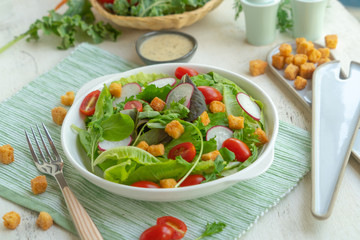 bowl of mix fresh vegetables salad
