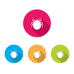 Spider Icons With Long Shadow