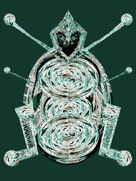 Insecte robot en vert. Intelligence artificielle