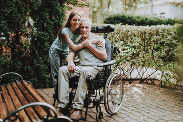 Old Man and Young Girl Therapy on Nature Rehab.